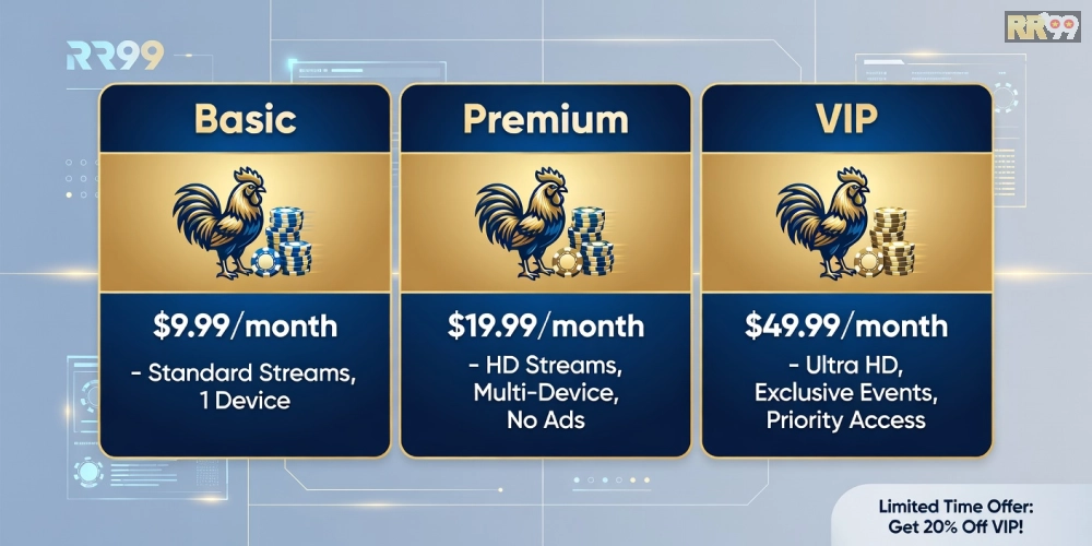 Bảng giá dịch vụ xem đá gà trực tiếp casino rr99 cập nhật mới nhất năm 2025