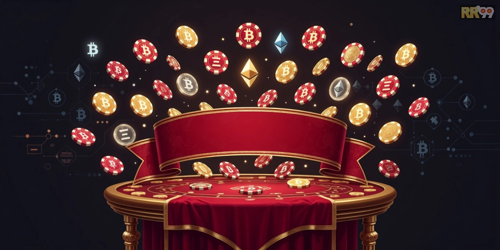 Hình ảnh ưu đãi hấp dẫn từ crypto casino rr99 với bonus đăng ký lớn cho người chơi mới