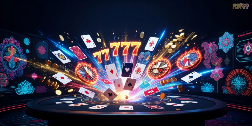 Hình minh họa khái niệm game bài nổ hũ rr99 với jackpot hấp dẫn